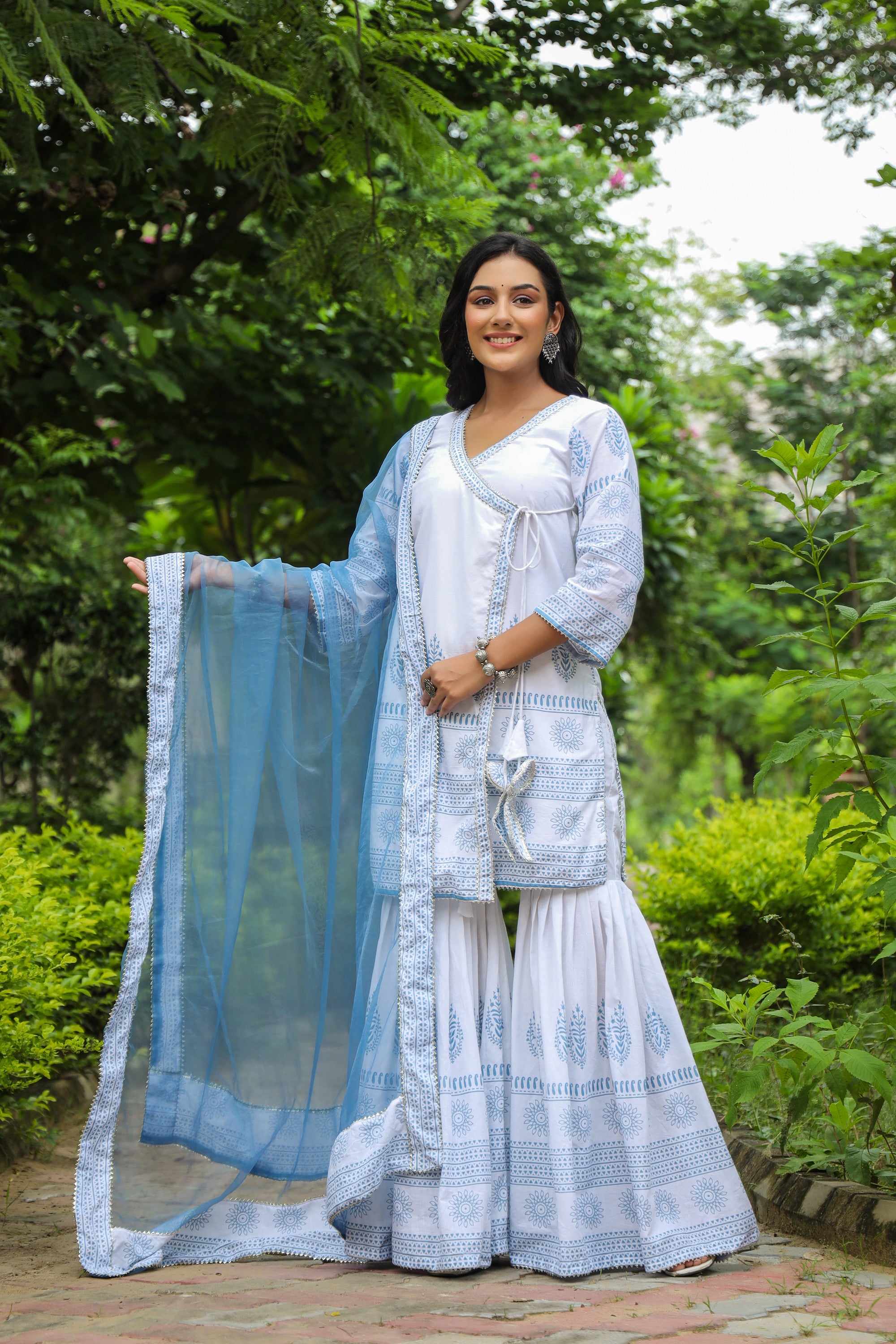 Tiara Cotton Printed Sharara Set
