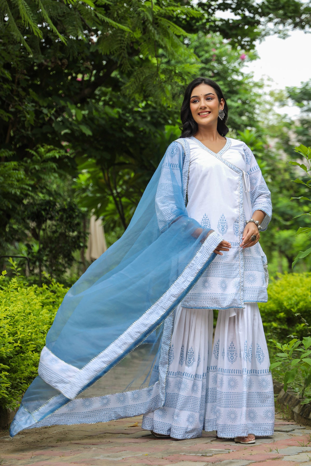 Tiara Cotton Printed Sharara Set