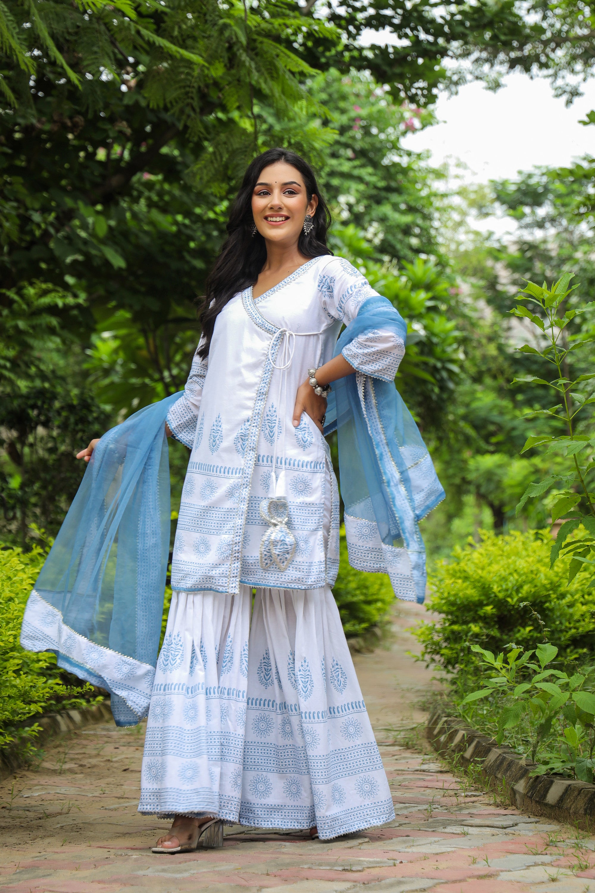 Tiara Cotton Printed Sharara Set