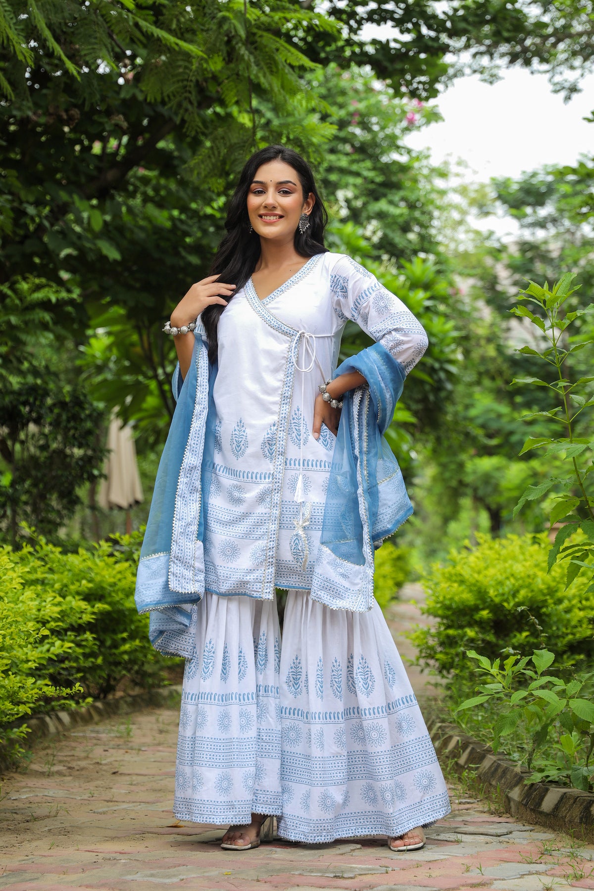 Tiara Cotton Printed Sharara Set
