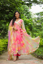 Fiery Chiffon Anarkali Suit Set