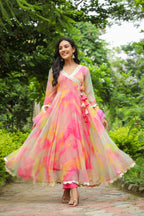 Fiery Chiffon Anarkali Suit Set