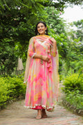 Fiery Chiffon Anarkali Suit Set