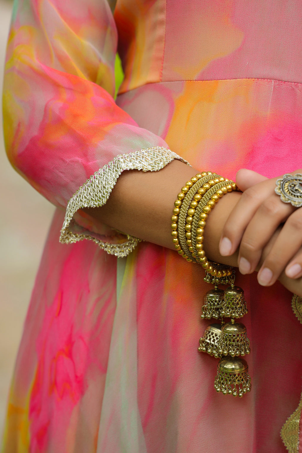 Fiery Chiffon Anarkali Suit Set