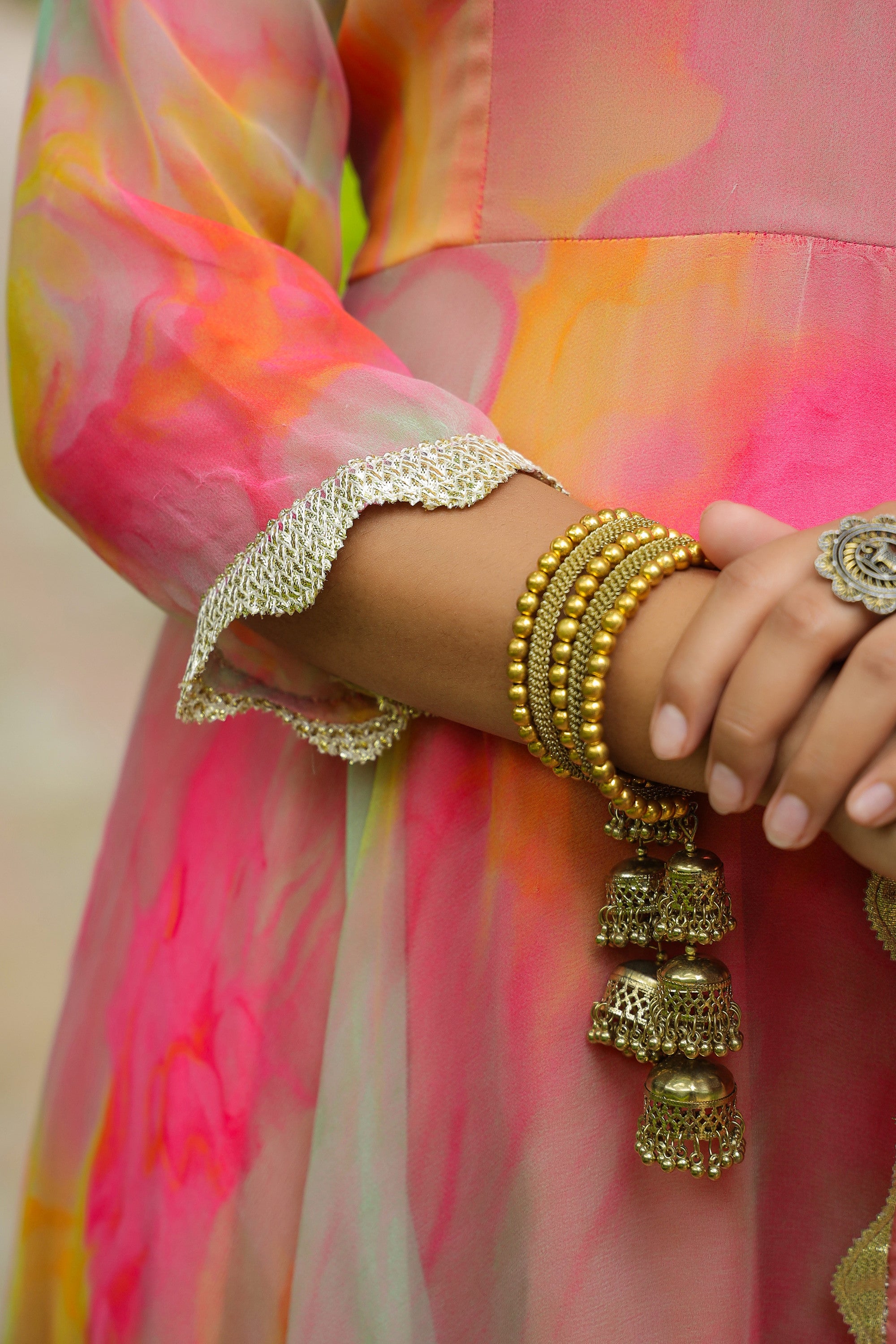 Fiery Chiffon Anarkali Suit Set