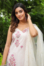 Swiss Coffee Off White Digital Print Cotton Sharara Set