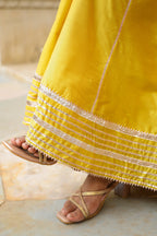 Ronchi Yellow  Cotton Silk Sharara Set