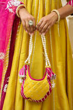 Old Gold Yellow Cotton Slik Anarkali Suit Set
