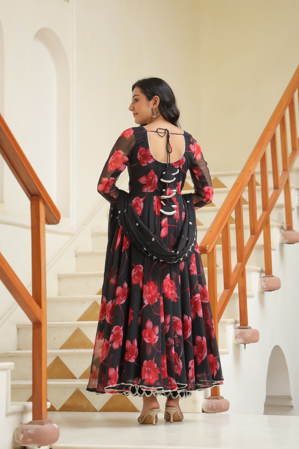 Night Shadow Chiffon Anarkali Suit Set