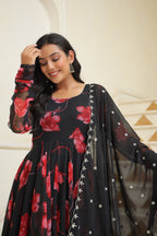 Night Shadow Chiffon Anarkali Suit Set