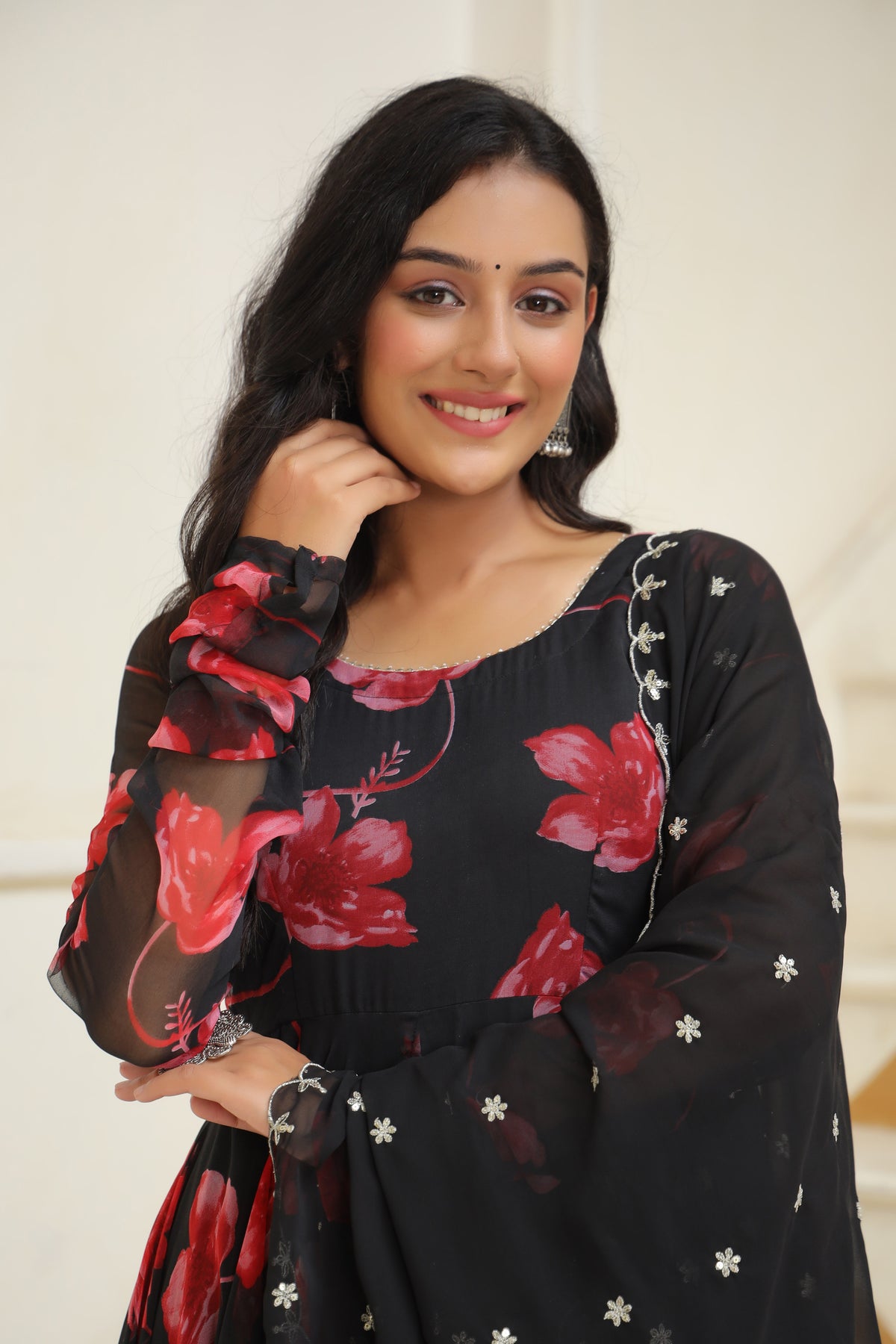 Night Shadow Chiffon Anarkali Suit Set