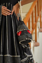 Dune Black Cotton Slik Embroidery Anarkali Suit