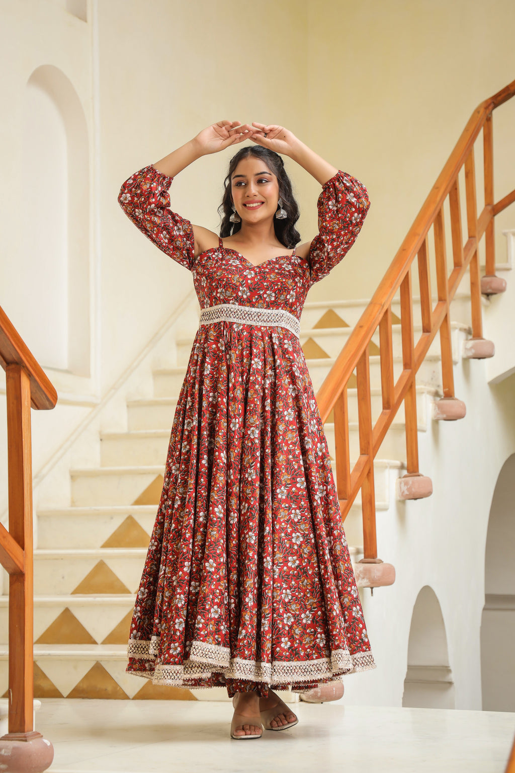 Thunderbird Maroon Cotton Dress