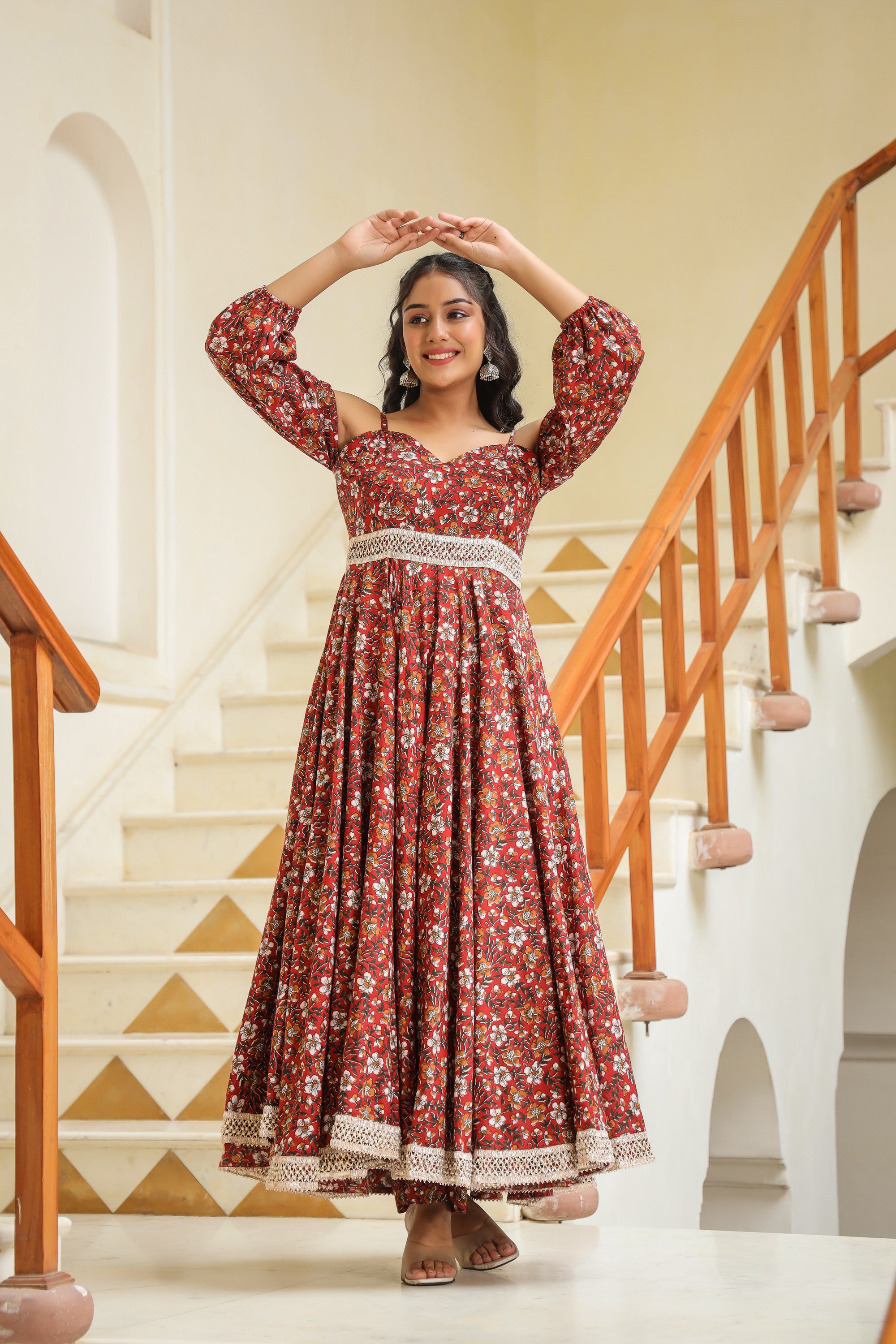 Thunderbird Maroon Cotton Dress