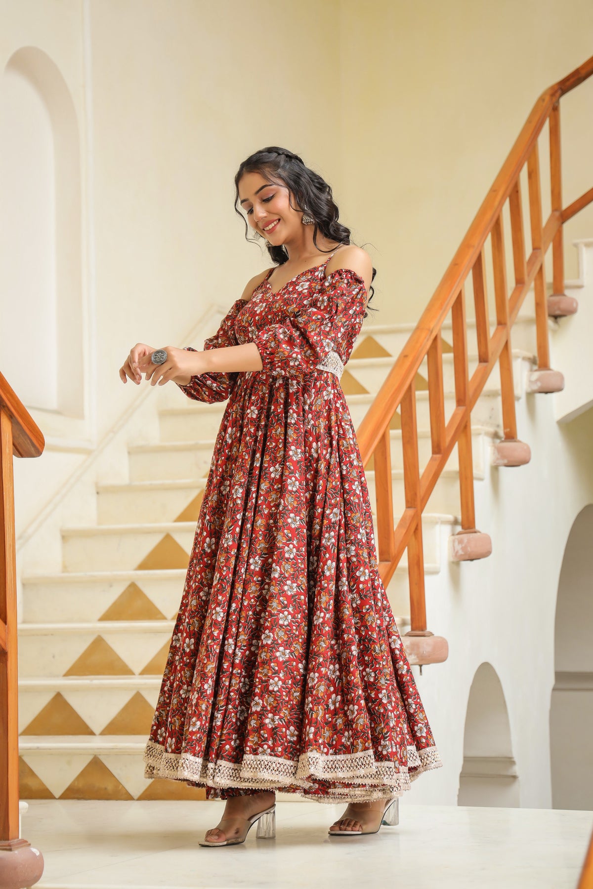 Thunderbird Maroon Cotton Dress