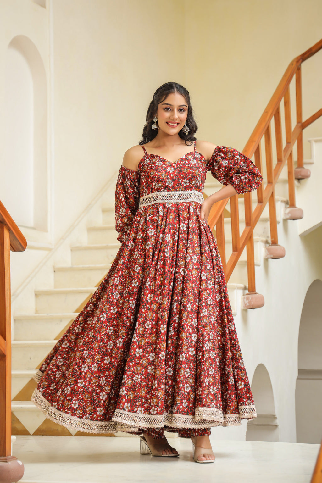 Thunderbird Maroon Cotton Dress