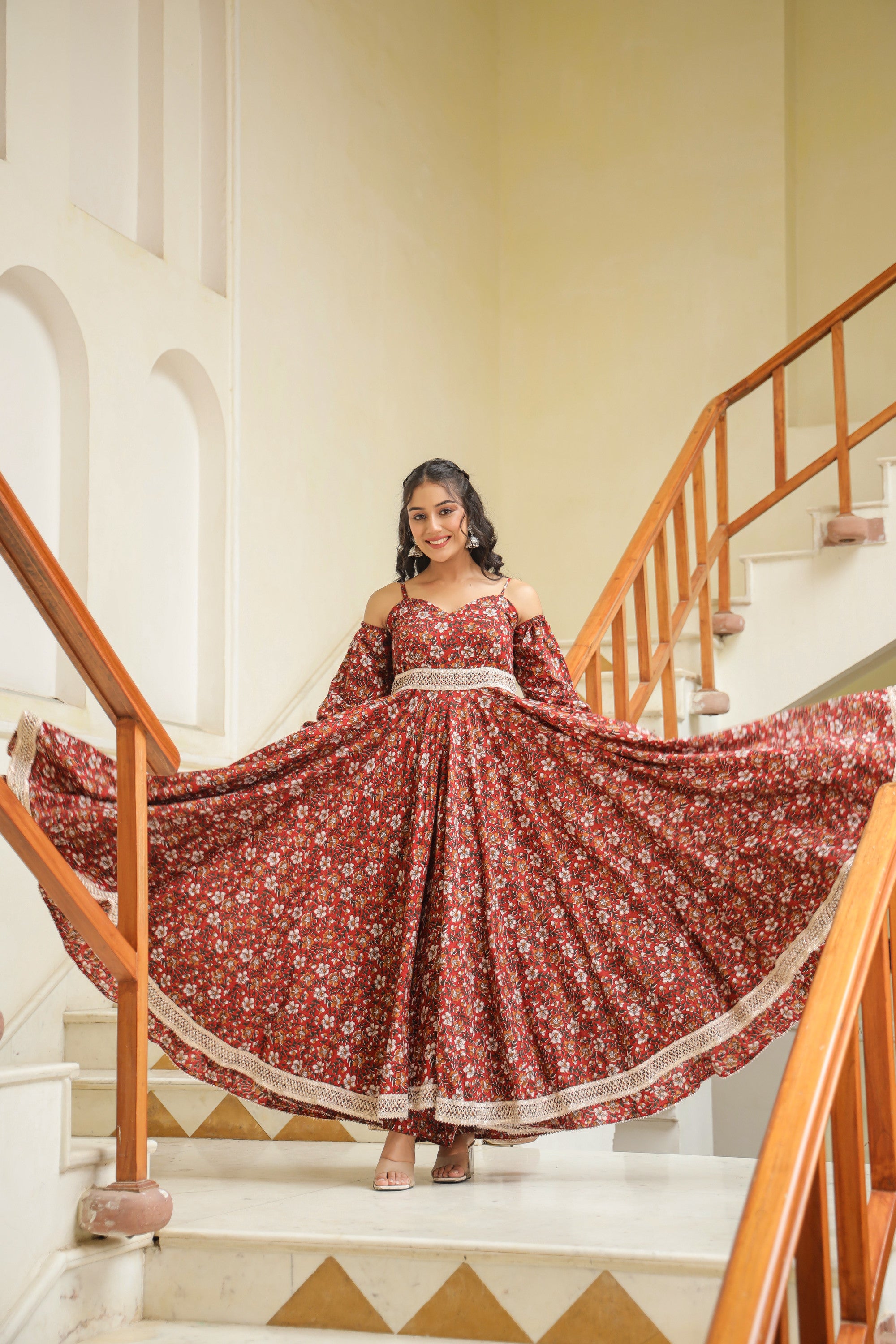 Thunderbird Maroon Cotton Dress