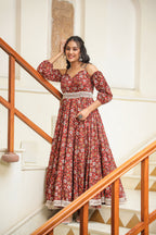 Thunderbird Maroon Cotton Dress