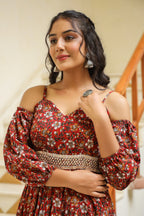 Thunderbird Maroon Cotton Dress