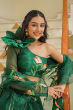 Amazon Green Oraganza Mehndi Lehenga Set