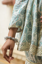 Fountain  Blue Cotton Printed Sharara Set