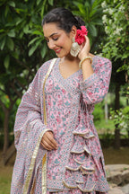 Blossom Pink Cotton Lehanga Set Set