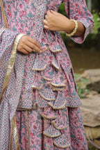 Blossom Pink Cotton Lehanga Set Set